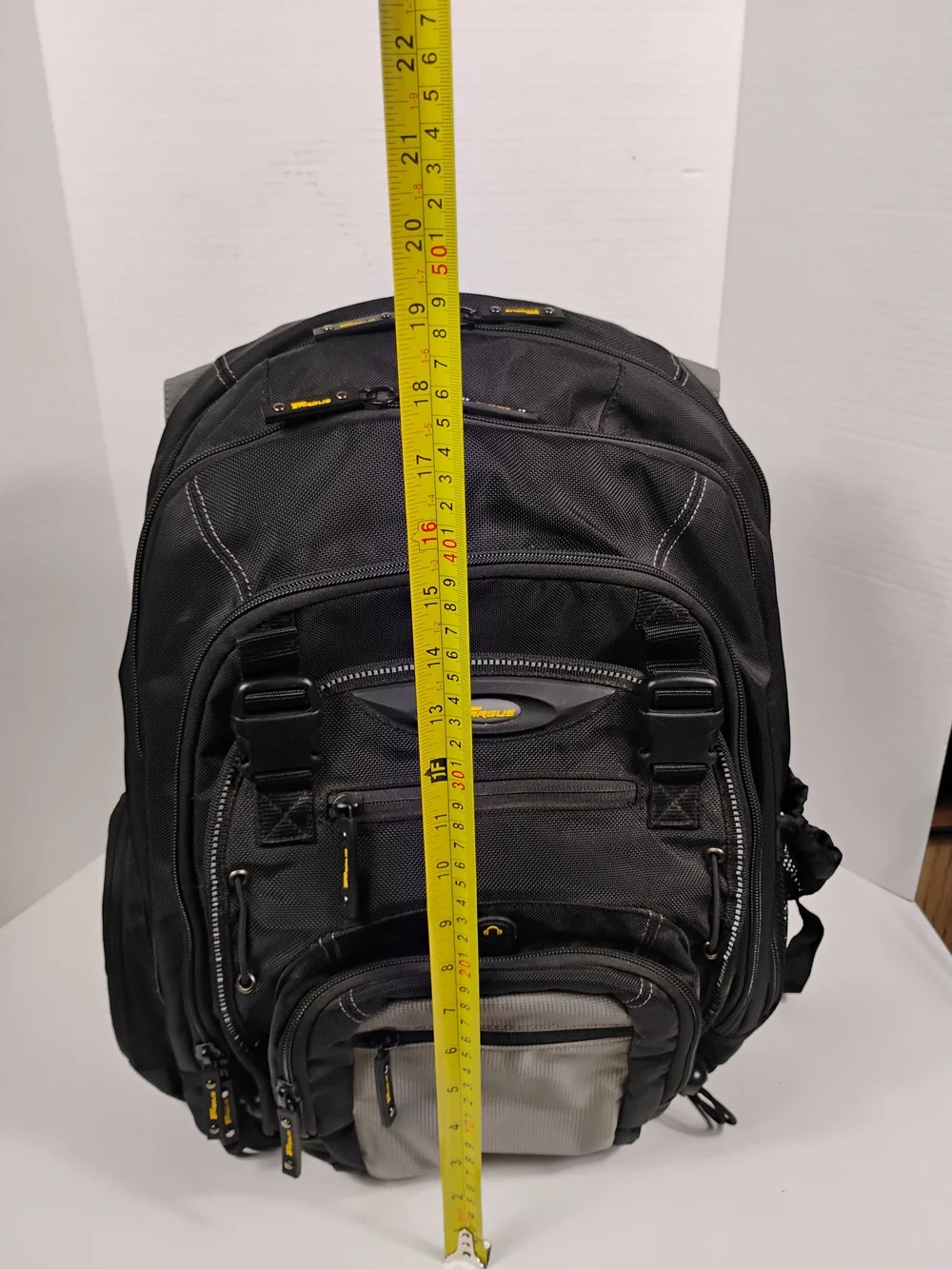Black and Gray Men's Tech Backpack - Unbranded